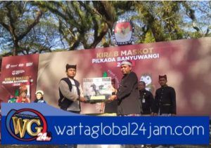 KPU Banyuwangi Gelar Kirab Maskot Pilkada 2024 di Tempat Wisata De Djawatan